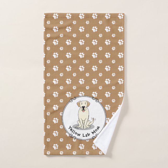 Mamá de laboratorio amarilla (mamá de Labrador que (Toalla de mano)