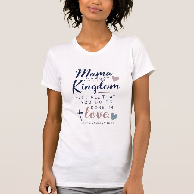 Mamá de mentalidad del reino - camiseta cristiana (Anverso)