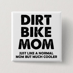 Mamá de Moto de Cross Divertido Motocross Botón In