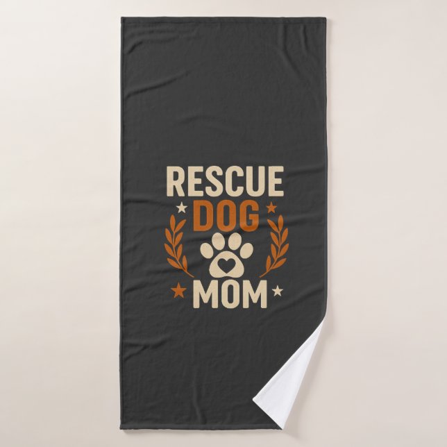 Mamá de perro de rescate (Toalla de baño)