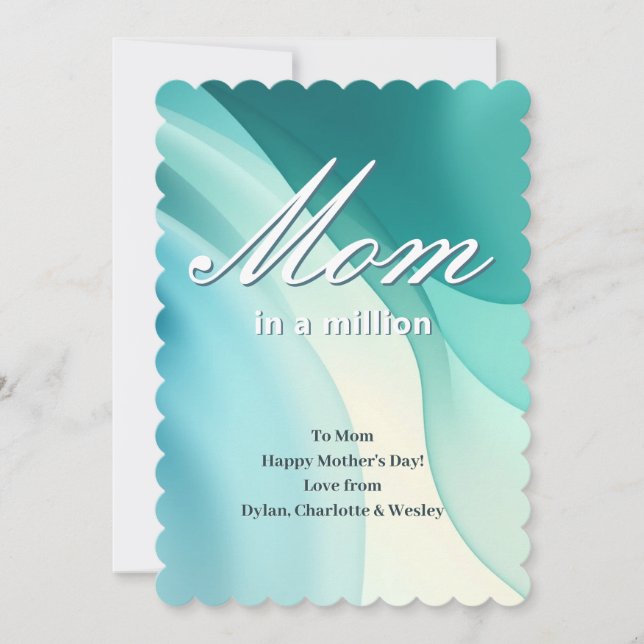 Mamá de un Millón Aqua Personalizado Tarjeta de Fe (Anverso)