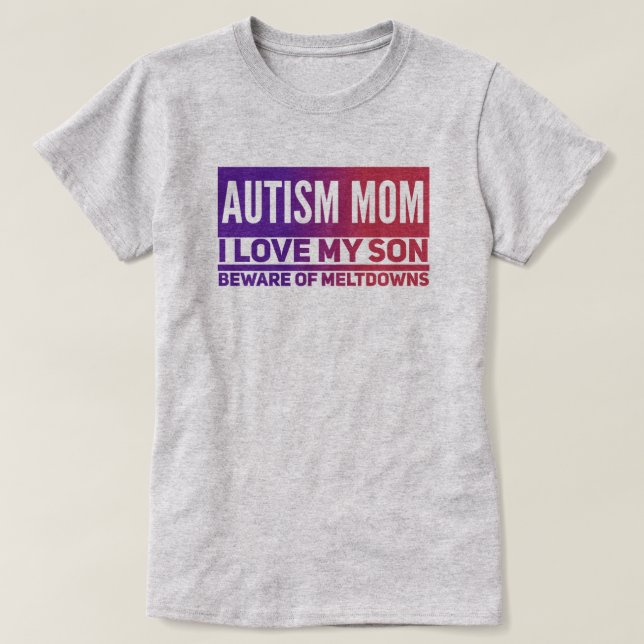 Mamá del autismo - Camiseta básica de las mujeres (Diseño del anverso)