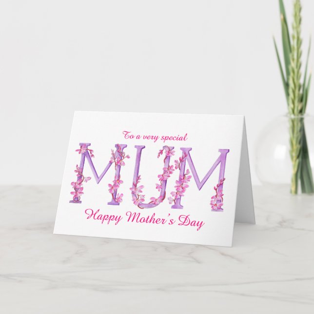Mamá del Día de la Madre acuarela Orquídea tarjeta (Anverso)