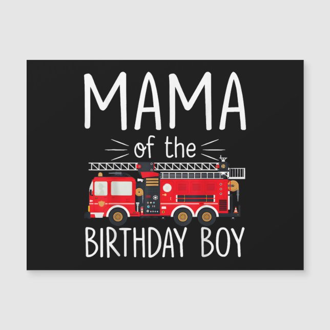 Mamá del niño cumpleaños bombero camión bombero Fa (Anverso)