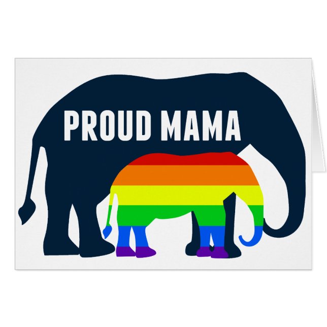 Mamá del Orgullo Gay Orgullosa LGBT Mamá Elefante (Anverso (Horizontal))
