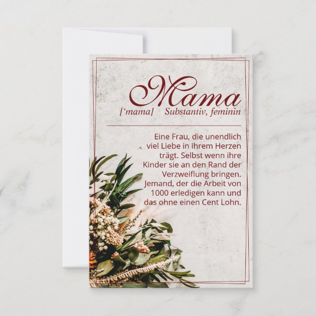 Mama - einfach unersetzlich - Bouquet (Anverso)