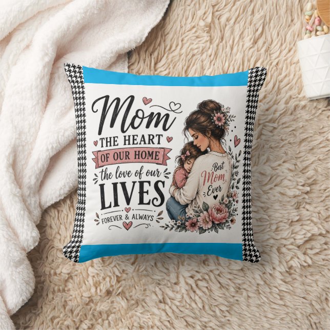 Mamá El Corazón De Nuestro Hogar Almohada Con Acce (Manta)