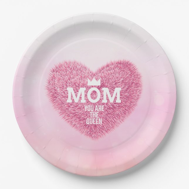 Mamá el día de la Reina Madre | Plato de papel (Anverso)