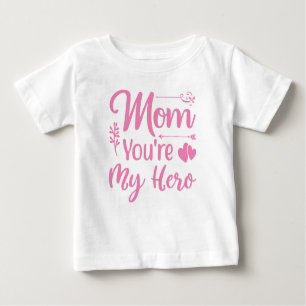 Mamá, eres mi heroína bebé niñas camiseta