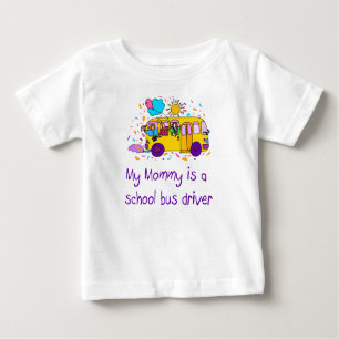 Mamá es conductora de autobús camiseta para bebés