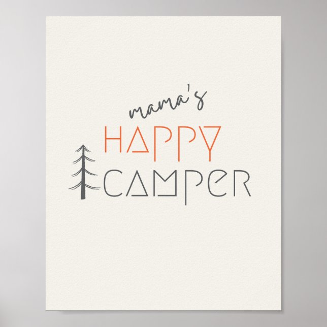 mamá es un camper feliz. Poster e impresiones (Frente)