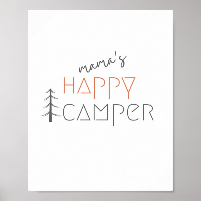 mamá es un camper feliz. Poster e impresiones (Frente)