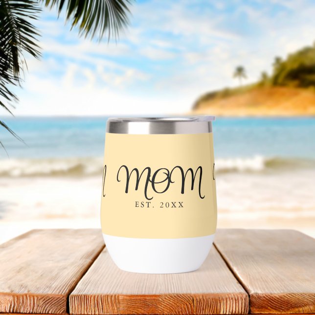 Mamá Establecida Regalo de Nueva Mamá Letra Negra (Playa)