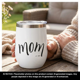 Mamá Estableció Año Personalizado Blanco Chic