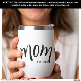 Mamá Estableció Año Personalizado Blanco Chic