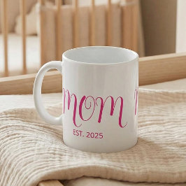 Mamá Estableció Taza De Café De Regalo Para Nueva 