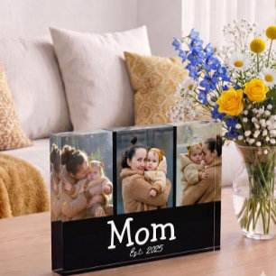 Mamá Estableció Texto Negrita Divertido 3 Foto Neg