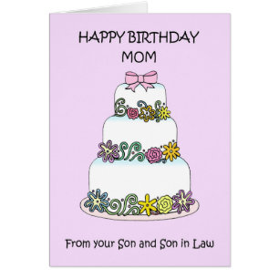 Mamá, feliz cumpleaños de su hijo y su hijo en la