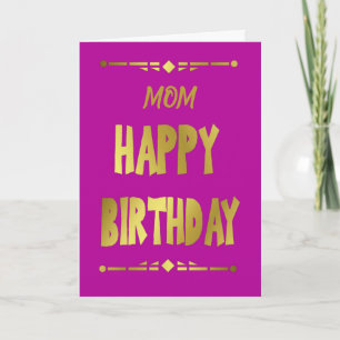 Mamá Feliz cumpleaños, tarjeta moderna de tipograf
