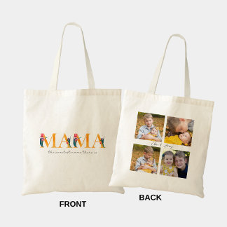 Mama Floral Personalizado Foto Comprando La Bolsa 