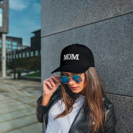 Mamá, gorra de béisbol con bordado negro y blanco