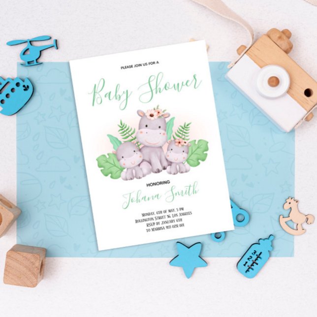 Mamá Hippo Safari Invitación a Baby Shower (Subido por el creador)