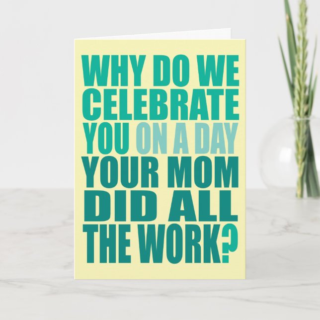 Mamá Hizo Toda La Tarjeta De Cumpleaños De Trabajo (Anverso)