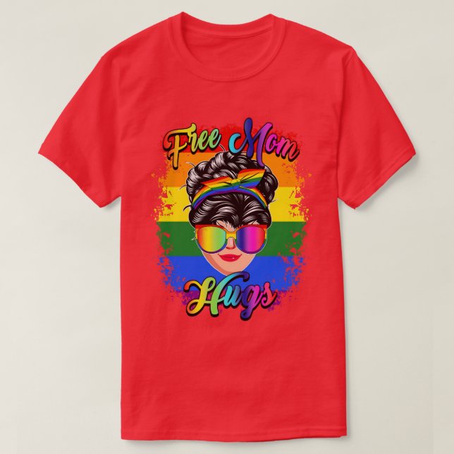 Mamá libre abraza camiseta desordenado corazón de  (Diseño del anverso)