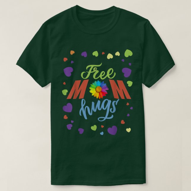 Mamá libre abraza el orgullo de la camiseta con el (Diseño del anverso)