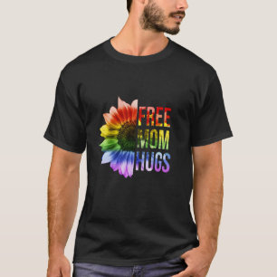 Mamá libre abraza la camiseta LGBT con el girasol 