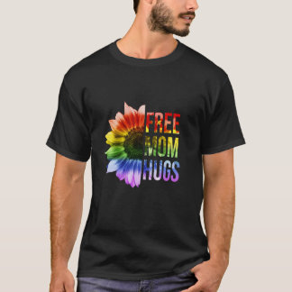 Mamá libre abraza la camiseta LGBT con el girasol