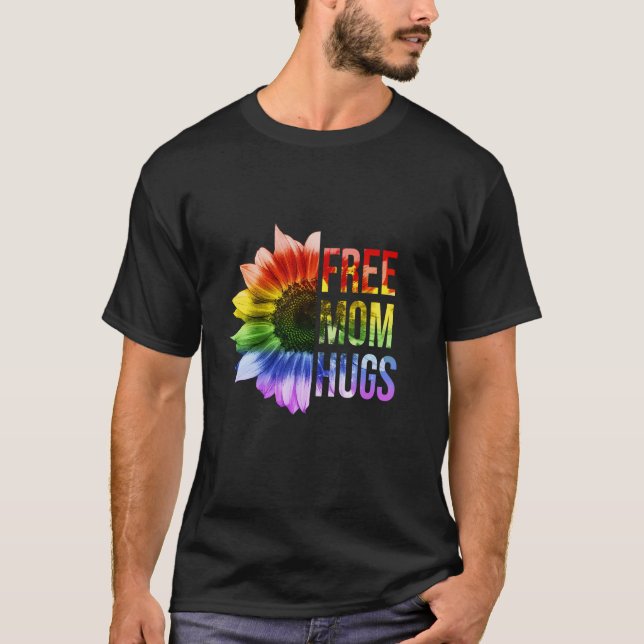 Mamá libre abraza la camiseta LGBT con el girasol  (Anverso)
