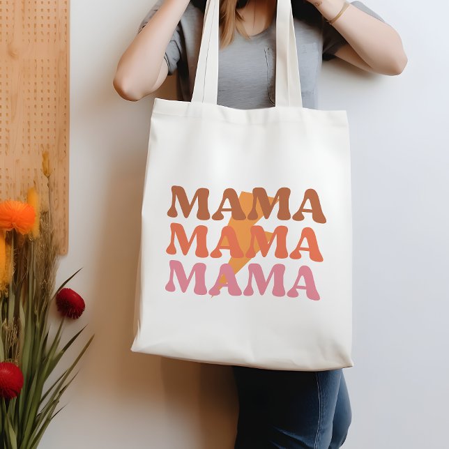 Mamá mamá, naranja y rosa, cita la bolsa de Tote (Subido por el creador)