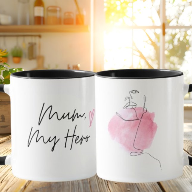 Mamá mi héroe Día de la madre café taza (Subido por el creador)
