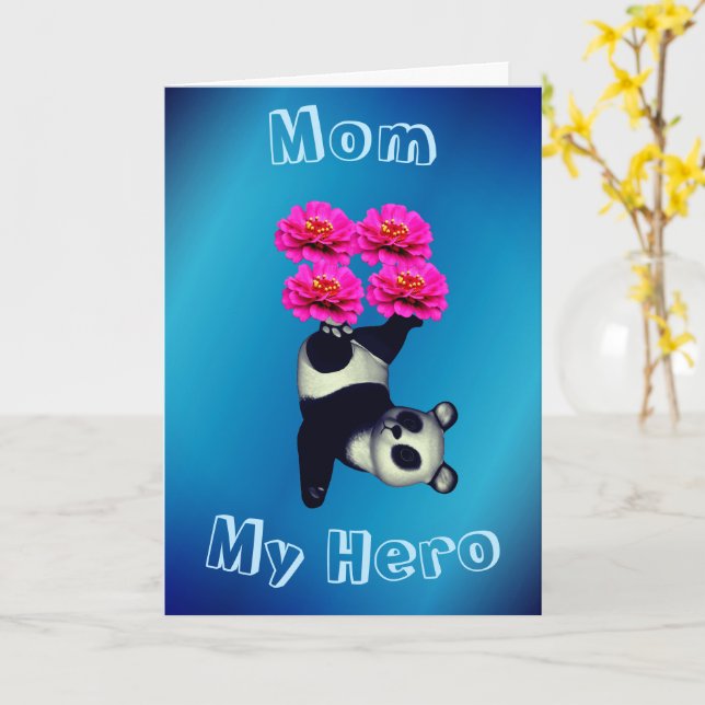 Mamá mi héroe malabarisante tarjeta de cumpleaños  (flor amarilla)