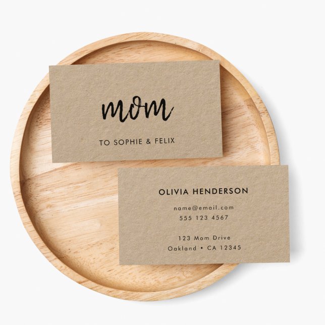 Mamá moderna | Tarjeta de contacto Kraft Rustic Mo (Subido por el creador)