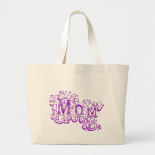 "Mamá" morado / bolsa de tote ligero
