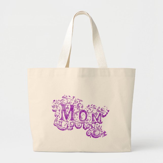 "Mamá" morado / bolsa de tote ligero (Frente)
