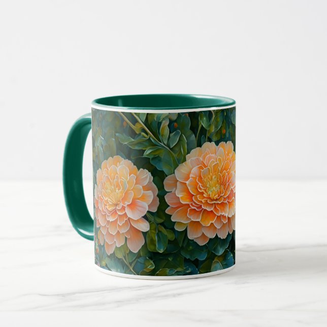 Mamá naranja Flores Jardín Copa de Arte Mug (Anverso izquierdo)