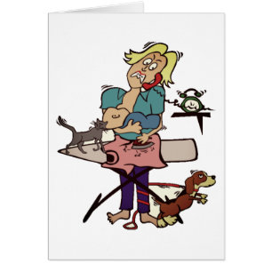 Mamá ocupada puede hacer todo, tarjeta del día de 