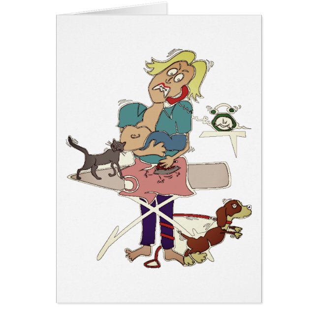 Mamá ocupada puede hacer todo, tarjeta del día de  (Frente)