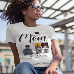 Mamá orgullosa y moderna | 5 camiseta de graduació<br><div class="desc">Crea tu propia camiseta de graduación de mamá con 5 fotos de tu hijo o hija, texto que dice "ORGULLOSO MOM", 5 fotos, el nombre de tus hijos, la escuela o collage y la clase de XXXX. La camiseta es fácilmente personalizada y los estilos de fuente, tamaño y colores pueden...</div>