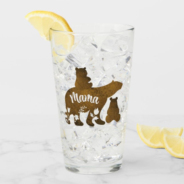 Mamá oso con dos cachorros mamá de dos (Anverso (hielo))