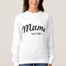 Mamá personalizada EST. (año) Sudadera moderna.