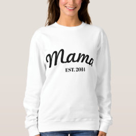 Mamá personalizada EST. (año) Sudadera moderna.