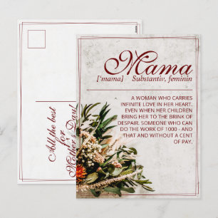 Mamá: postal de vacaciones simplemente irremplazab