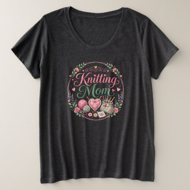 Mamá que teje - Camiseta de gran tamaño (Anverso del diseño)