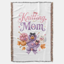 Mamá que teje en Halloween - Manta para echar