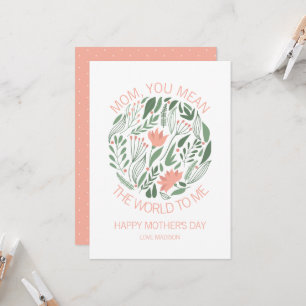 Mamá, quieres decir el mundo para mí, tarjeta del 