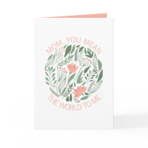 Mamá, quieres decir el mundo para mí, tarjeta del